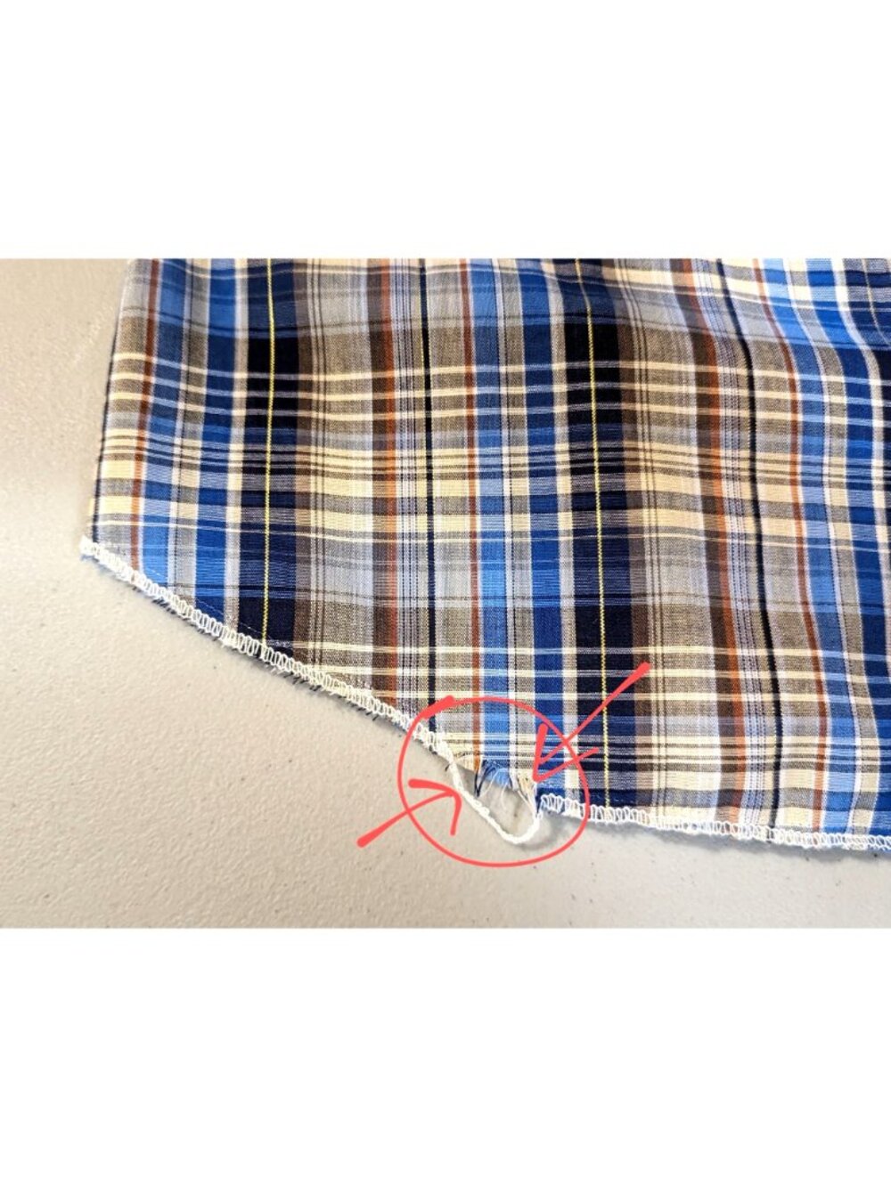 Clover Custom long sleeve blue brown plaid gold trim cowgirl Vintage Shirt M - Picture 9 of 11